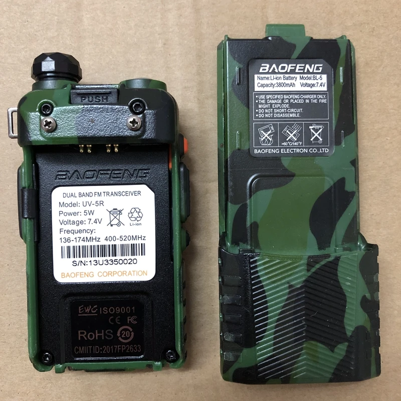 Baofeng UV-5R батарея 1800 mAh 3800 mAh литий-ионная батарея 3800 mah BL-5L BAOFENG 5R большая емкость Расширенная батарея для 5RA 5RE