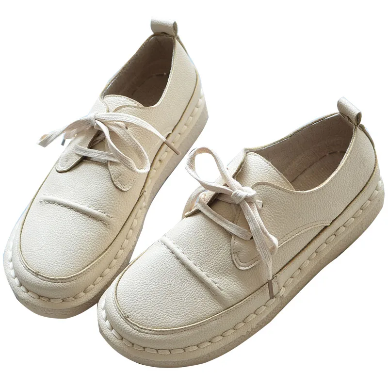 

Autumn new mori literary retro single shoes genuine leather wild casual shoes Harajuku low soft bottom flat shoes