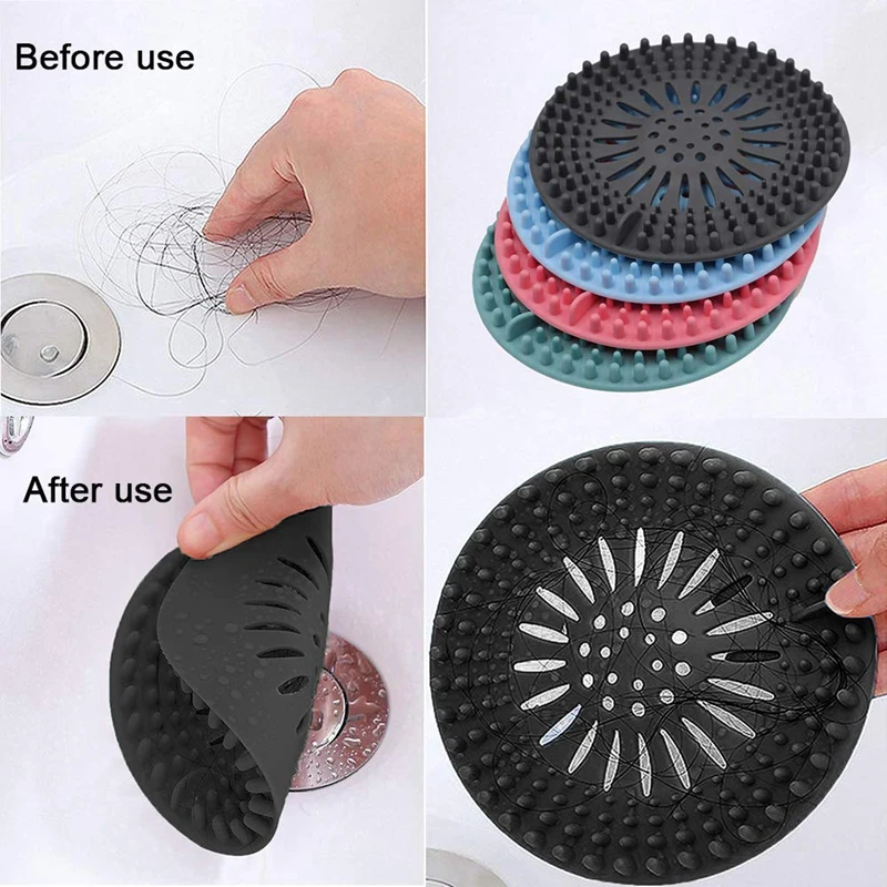 THGS Hair Catcher заглушка для ванной, 4 упаковки Пробка Для Волос Протектор дренажа универсальная Резина фильтр для раковины для ванной кухни A