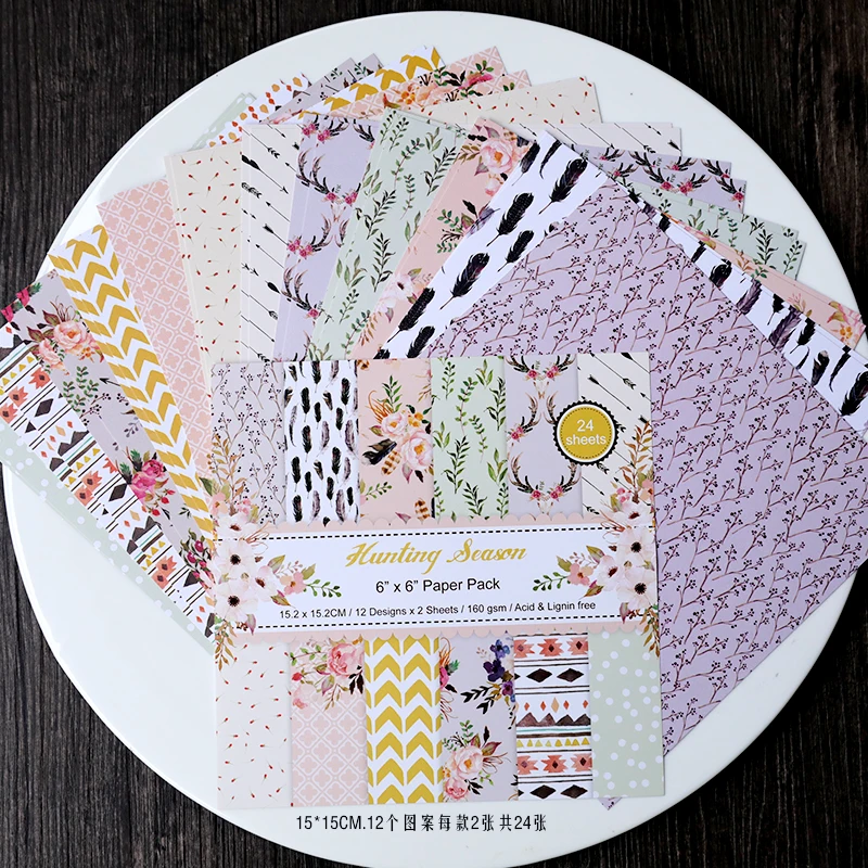 

15*15 cm/Single-side Printed Mixed pattern creative papercraft art paper handmade scrapbooking kit set book