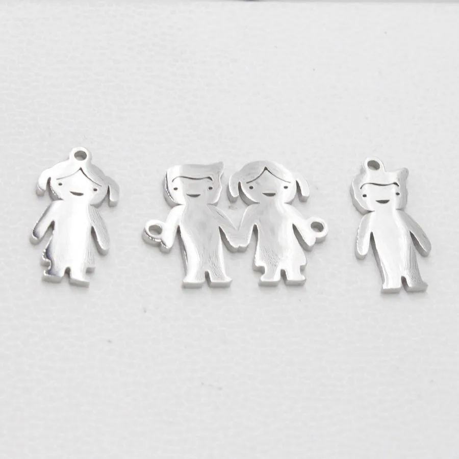 

Stainless Steel Polished Boy & Girl Lover Links Connector Valentine Necklace DIY Jewelry Making Pendant for Findings Accessories