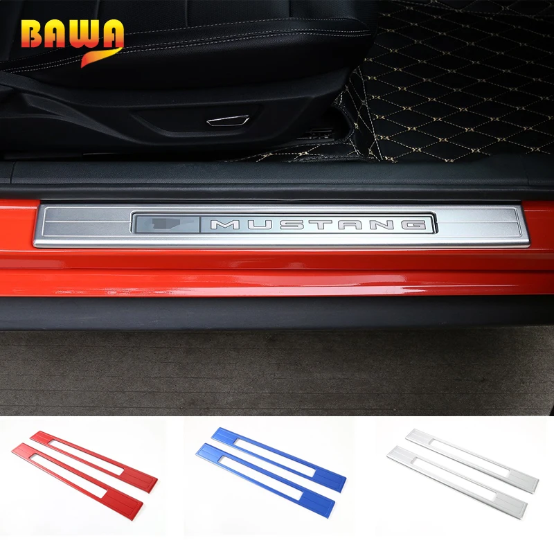 BAWA защита педали для Ford Mustang Алюминий выдалбливают порога Накладка 2015 +