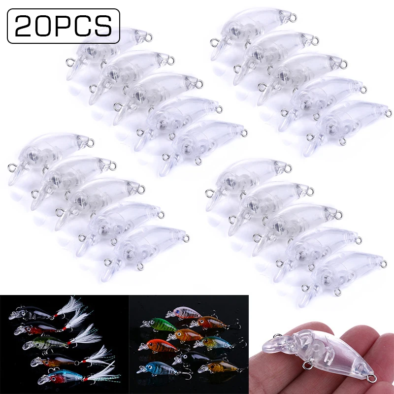 

Bait Crankbait Fishing Lure Bodies Tackle Sea Lake Lifelike Unpainted 4.5cm Set
