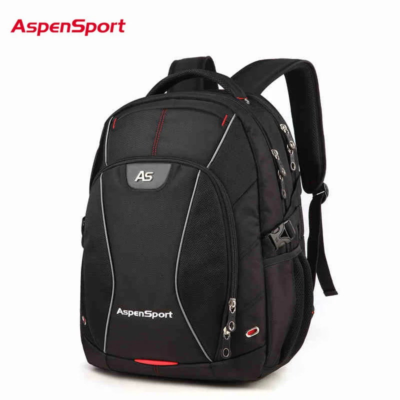 AspenSport новые мужские 15,6 дюймовые рюкзаки для ноутбука женские дорожные сумки через плечо высококачественные школьные сумки рюкзак Mochilas черный