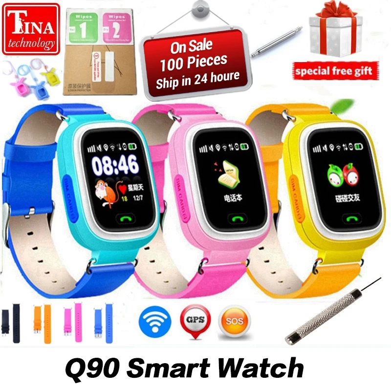 New Arrival Q90 GPS Phone Positioning Fashion Children Watch 1 22 Inch Color Touch Screen WIFI