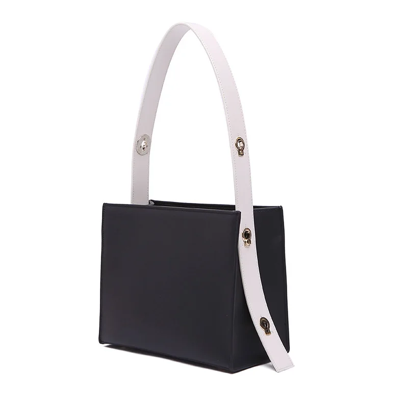VM модные женские сумки KISS из натуральной кожи, качественные композитные женские сумки OL, роскошные женские сумки с верхней ручкой, дизайнерские сумки-тоут - Цвет: black with white