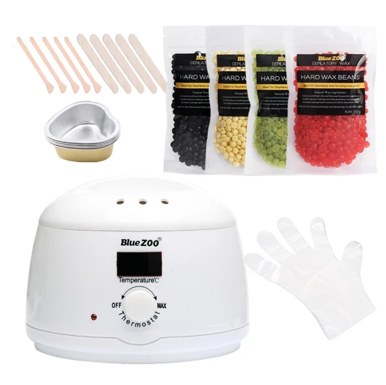 

Upgrade LED Temperature Display 500CC Hair Removal Hot Wax Heater Set With 4*100g Depilatory Hot Film Hard Pellet Wax Beans