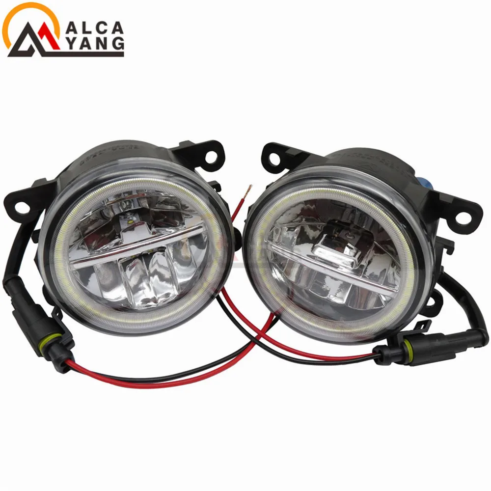 

Car Styling 90mm Round Front Bumper Fog Lamps Angel Eye For Renault Duster Megane Fluence Koleos Kangoo Thalia Sandero Stepway
