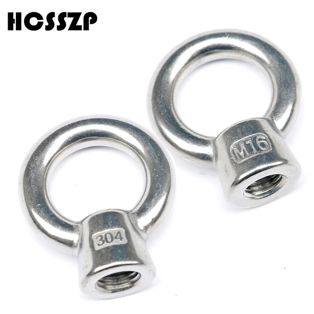 

HCSSZP 10 Pieces 304 Stainless steel M6-M16 JIS1169 Lifting Eye Nuts Ring Eyebolt Ring Nut Free Shipping