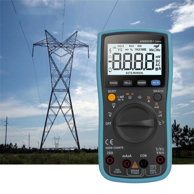 

Digital Backlight Current Voltage Multimeter Autoranging Multimeter 6000 Counts Current Tester DAG-ship