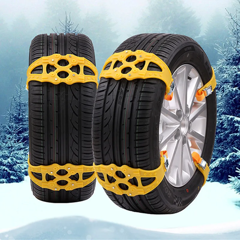 

Hot Car Tyre Chain Winter Snow Roadway Safety Adjustable Anti-skid Double Snap BX