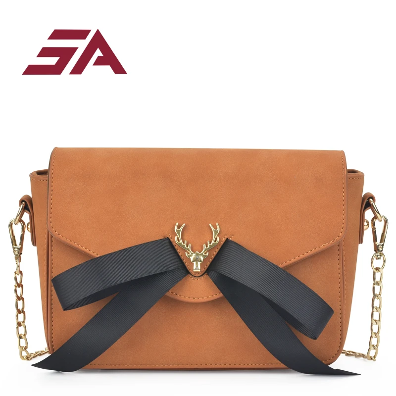 

SA Women deer Flap Mini Bag Designer PU Leather Fashion Rivet bowl Messenger Bags Feminina Ladies Small sweet Shoulder Bag Sac