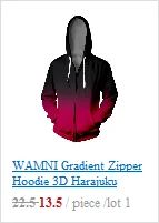 WAMNI глубоководные рыбы молния толстовка 3D Harajuku мужские худи com capuz Fasion куртка рыбака Свободный свитшот на молнии с капюшоном