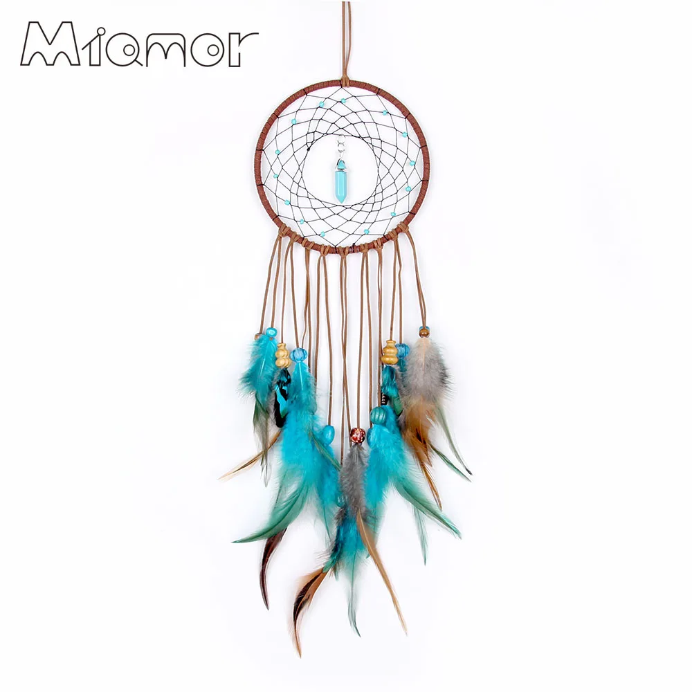 MIAMOR Хранитель снов ручной работы с натуральным камнем и пером Домашний Детский