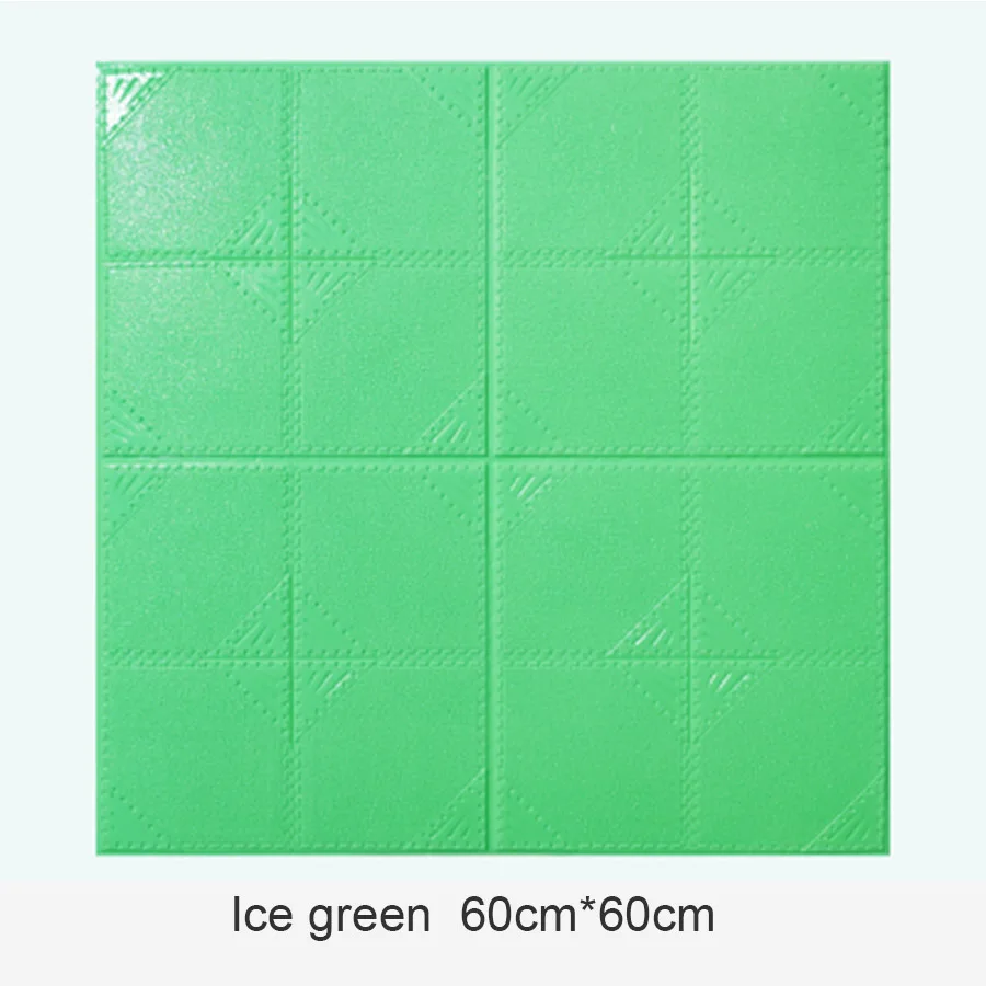 Self Adhesive 3D Wall Stickers Kindergarten Wall Skirt Anti-collision Wallpaper Living Room TV Soft Bag Waterproof Wall Decor - Цвет: Ice green