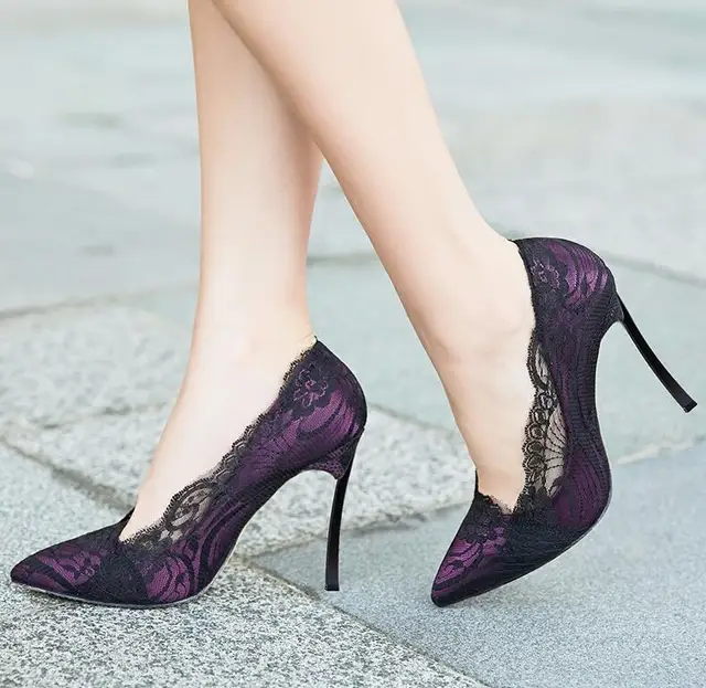 black lace shoes for ladies