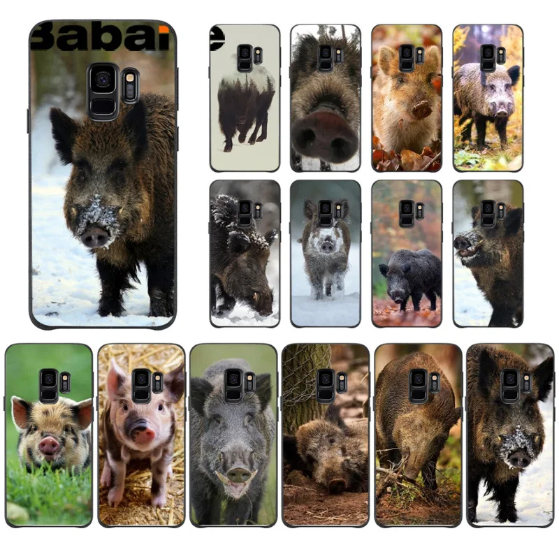 

Babaite Wild Boar pig animal Luxury Unique Design Phone Cover For Samsung Galaxy s9 s8 plus note 8 note9 s7 s6edge funda