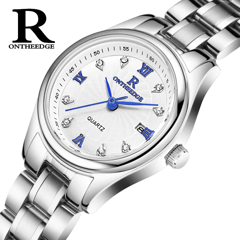 ONTHEEDGE женские часы модные роскошные Reloj Mujer нержавеющая сталь Жизнь Водостойкие