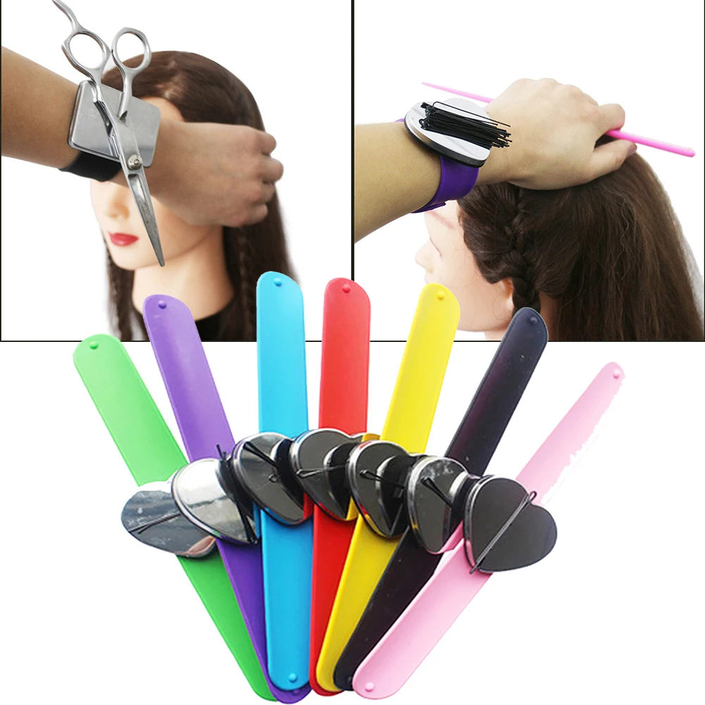 Новые магнитные волосы браслет на запястье ремень заколки для волос держатель инструменты случайных цветов салонные Парикмахерские аксессуары