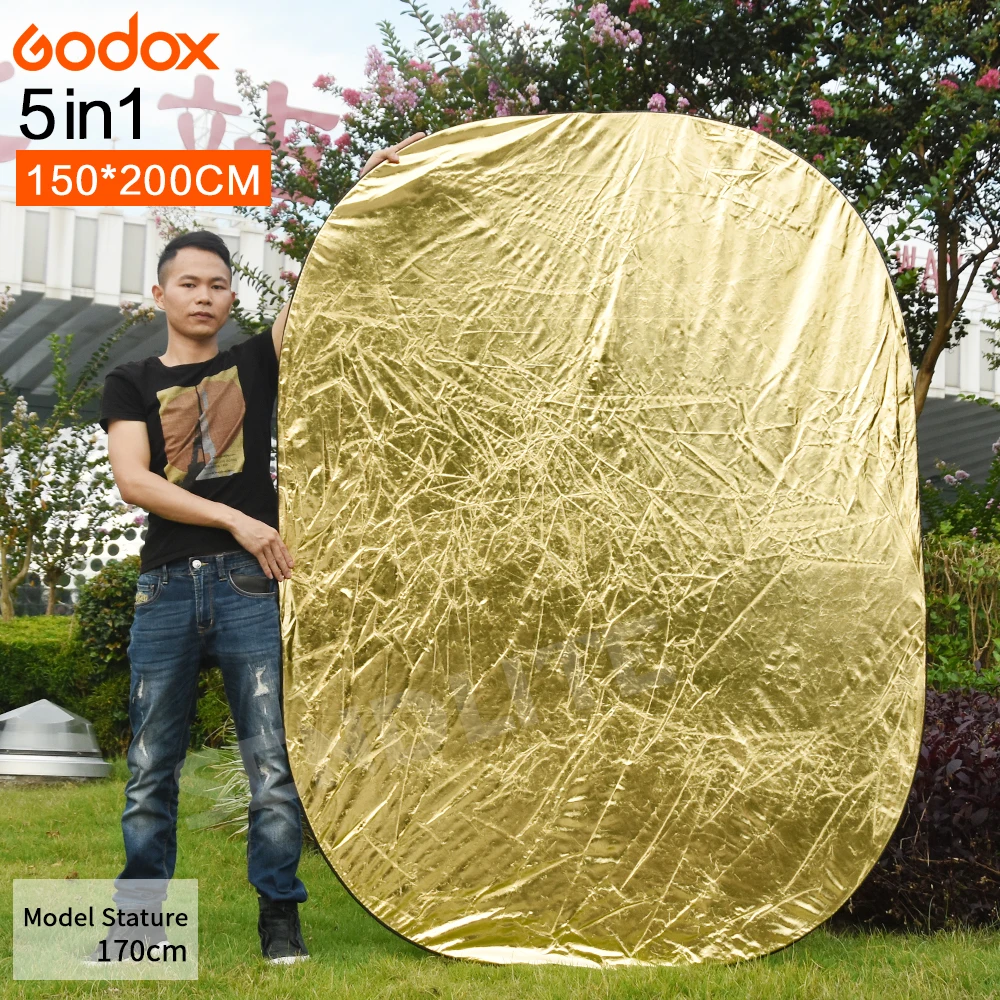 

Godox 150*200cm 5 in 1 Portable Collapsible Camera Lighting Photo Disc Reflector Diffuser Kit Carrying Case