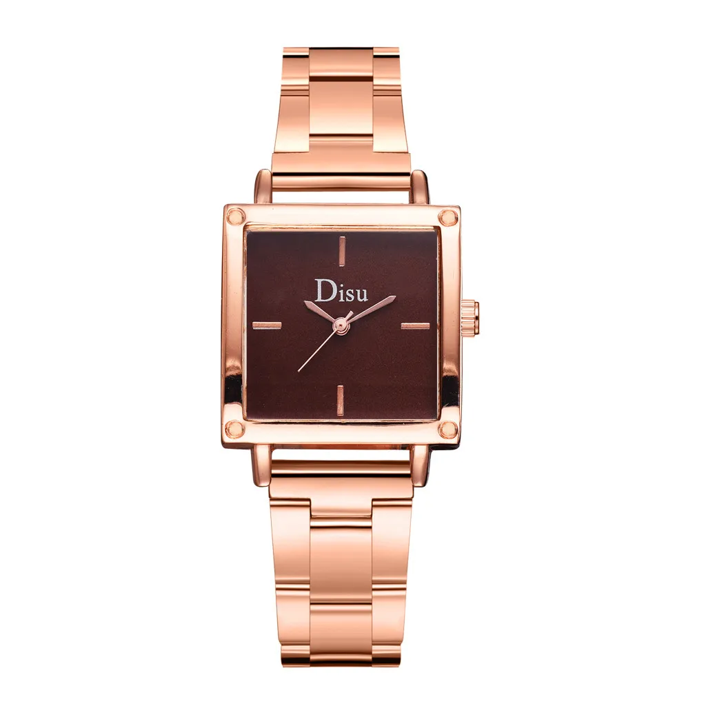 

Fashion 2019 Women Fashion Stainless Steel Band Analog Quartz Round Wrist Watch Watches Wristwatch Clock Gift Valentine Gift CC