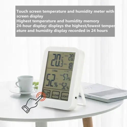 Светодиодный цифровой будильник ночник термометр гигрометр подсветка витрины в помещении