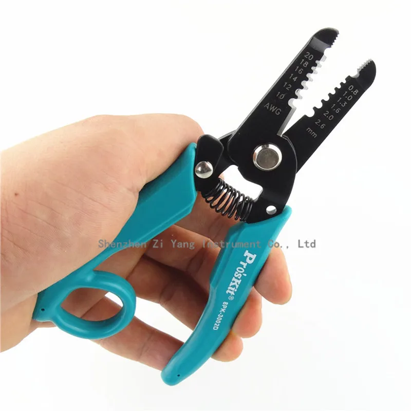 Pro'sKit 8PK-3002D Precision Wire Stripper Wire Pliers Wire/Cable Stripping Tool (AWG 20/18/16/14/12/10)