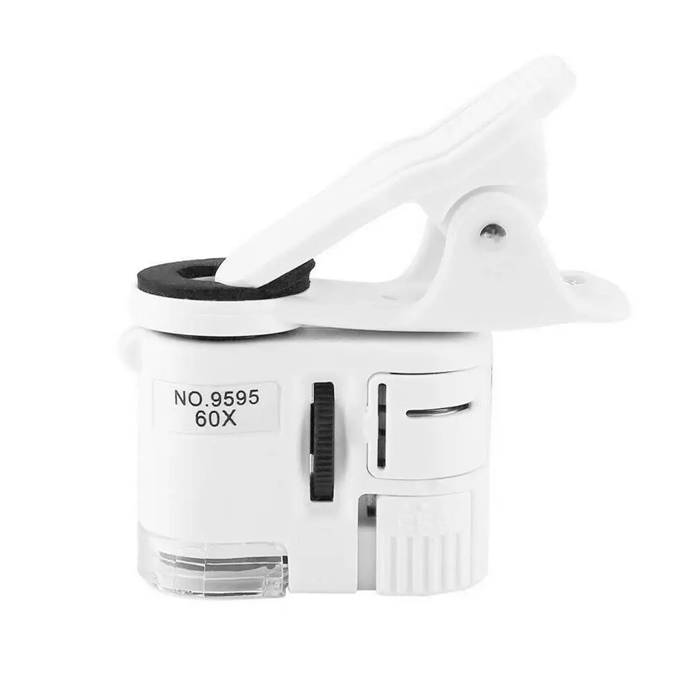 

60X Universal Mobile Phone Mini Portable Clip LED Microscope Magnifier Loupe For Iphone6 6s Samsung