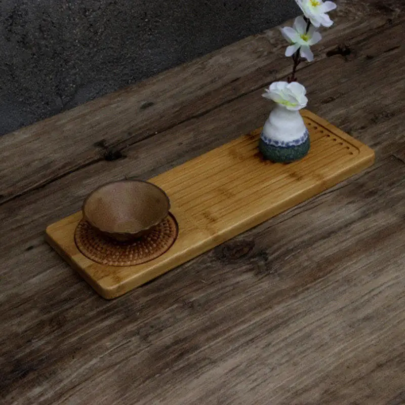 DoreenBeads 1 шт. 34*12 см 40*15 см бамбуковый чайный поднос портативный ротанговый коврик подставка для чашки кунг-фу пуэр Чайная доска держатель для чайника подарок