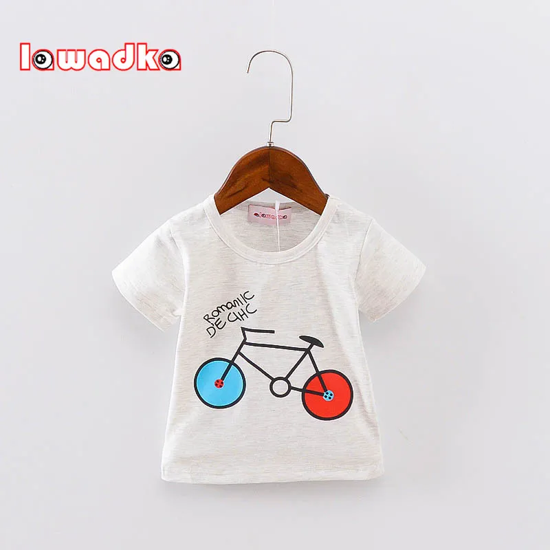 Спортивная футболка для маленьких девочек и мальчиков, футболки с короткими рукавами и рисунком велосипеда для мальчиков, летняя хлопковая детская одежда