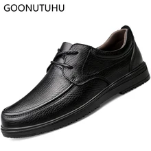 Genuine leather cow men’s shoes casual lace up classic black shoe man office work comfortable shoes for men hot sale size 38-44