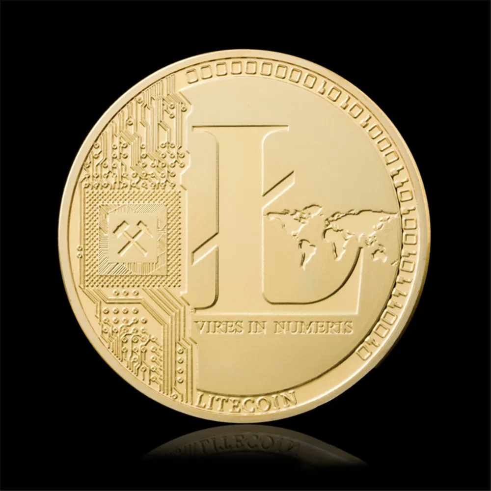 1 Pcs Litecoin Collection Coins Commemorative Coins Bitcoin Currency Physical Litecoin Gift Collection Art Antique Collector