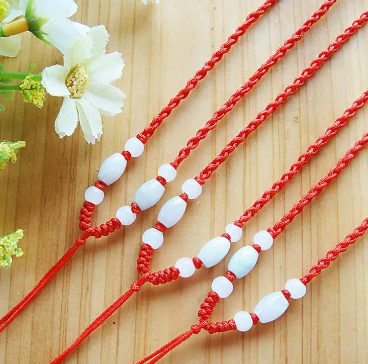 Ожерелье из бечёвки DIY Jade кулон шнуры регулируемый размер ожерелья