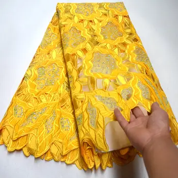 

African Lace Fabric Embroidery French Lace Fabric Mix Velvet lace High Quality Handcut Organza Fabric With Stone For Women DG227