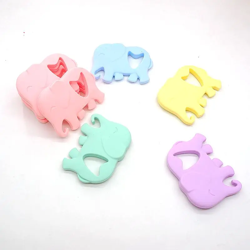 Chenkai 10 шт. BPA бесплатно DIY Детский Душ Силиконовый Прорезыватель "Слон" Соска с животным пустышка для кормления пустышка сенсорная Игрушка Подарочная часть