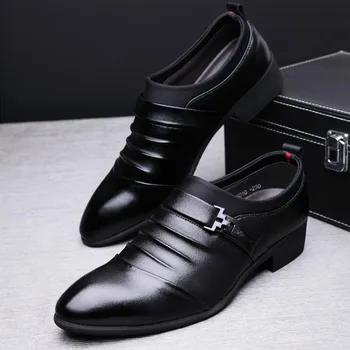 

Muhuisen Oxfords MenLeather Brand Spring Autumn Men Formal Leather Shoes Dress Biritsh Vintage Retro Shoe Elegant Shoe