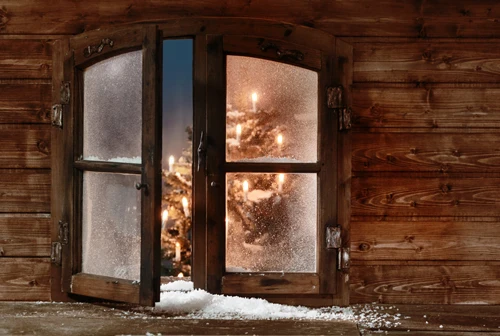 HUAYI  Christmas Photography Backdrop Scenery Custom Photo Portrait Studios  Background  winter window backdrop XT4897