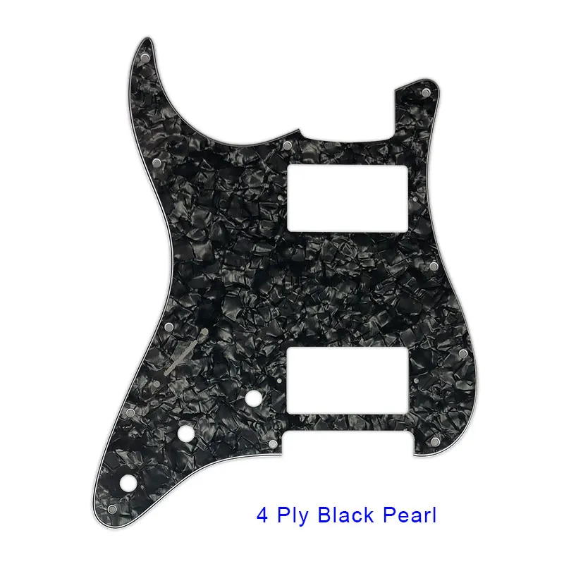 Pleroo аксессуары для гитары pickguards 11 отверстий для левшей США/Мексика стандарт ST HH гитара Stratocaster с PAF Humbucker - Цвет: 4 ply black pearl