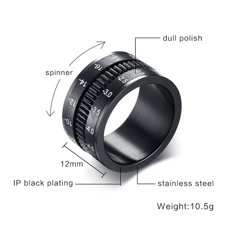 Мужское кольцо с объективом камеры нержавеющая сталь|ring for|rings for menfashion rings |