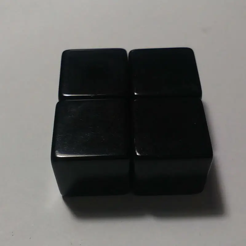 

Free shipping NEW 4pcs 6-sided 18mm Square corners BLACK blank dice can be writed by pen for board game accessories