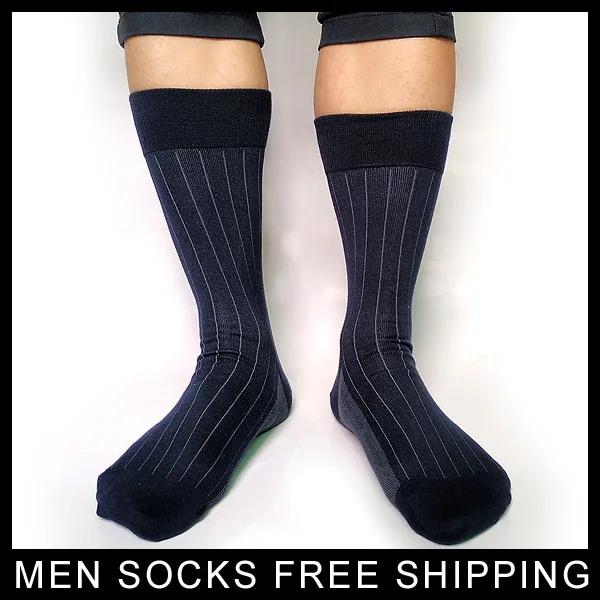 Брендовые Классические хлопковые мужские носки в полоску модные деловые длинные носки для джентльмена Сексуальное Лоскутное платье