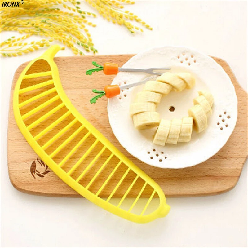 IRONX Banana Slicer Chopper Cutter Plastic Banana font b Salad b font Make Tool Fruit font