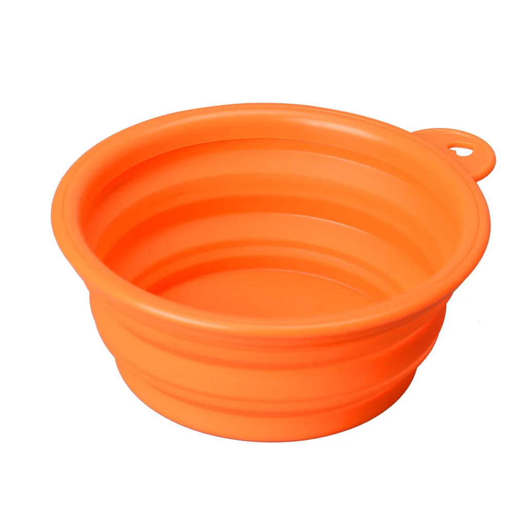 Собака Кошка домашнее животное силиконовый складной миска для путешествий водное блюдо кормушка - Цвет: Orange