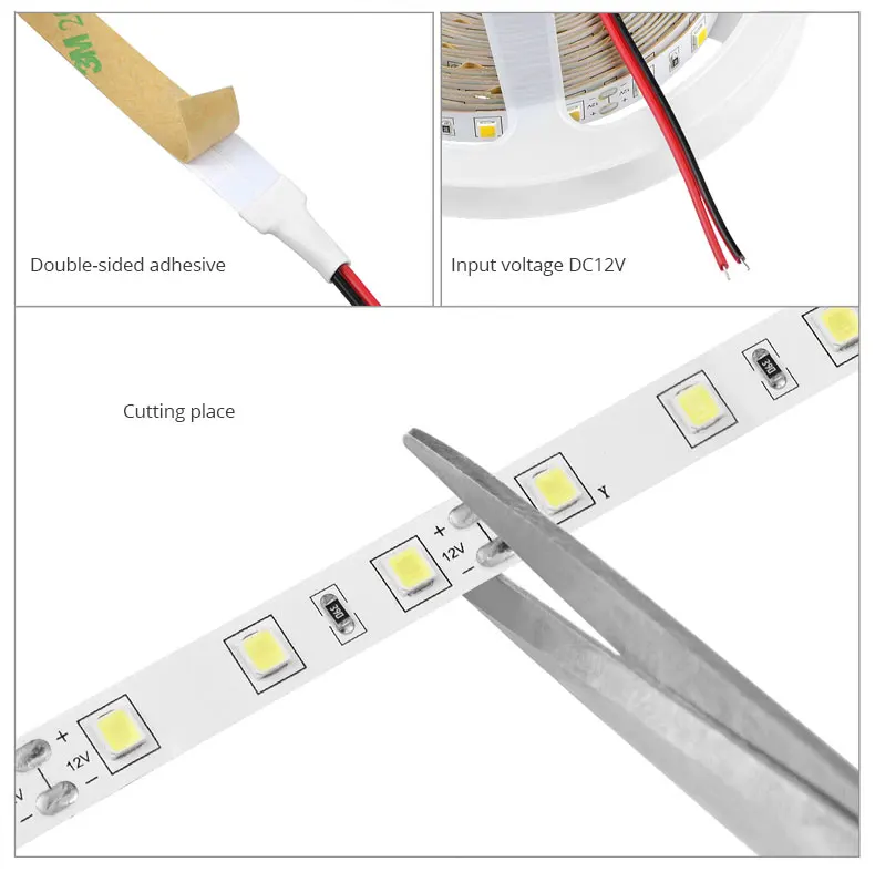 Сенсорный выключатель с регулируемой яркостью 4040 SMD Светодиодная лента 12 В 5 м 110 В 220 В светодиодный гибкий светильник, Диодная лента, светодиодный светильник под шкаф, Кухонный Светильник