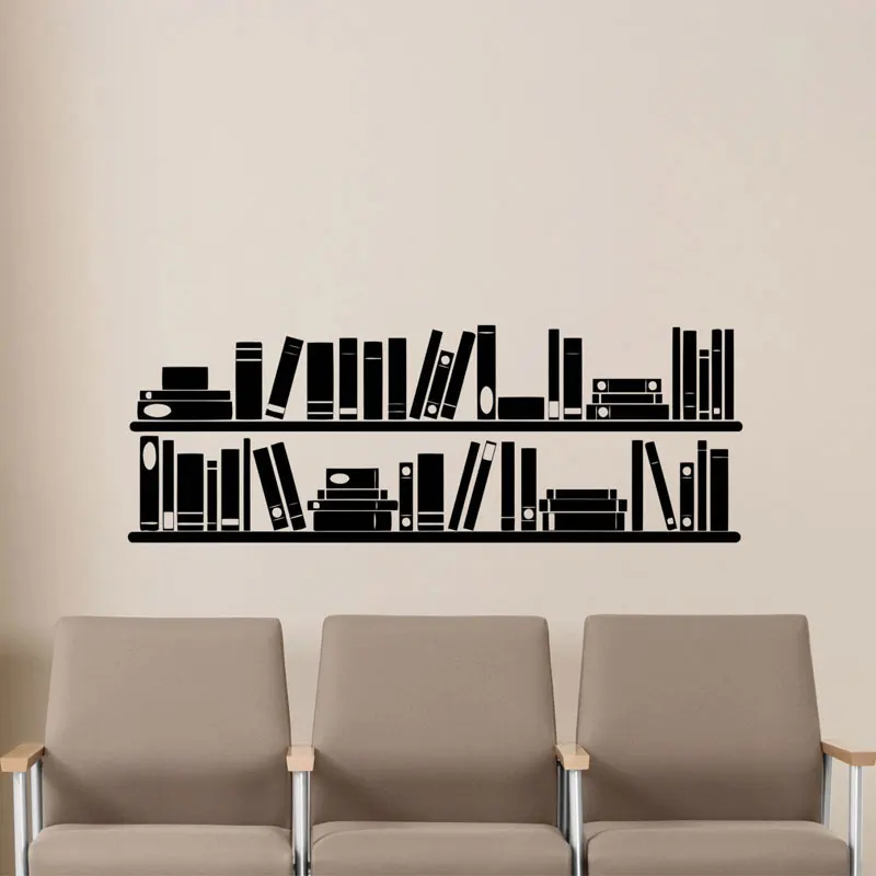 

Books Bookshelf Wall Vinyl Decal Reading Room Library School Classroom Sticker Office Home Kids Room Nursery Mural Poster BG21