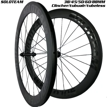 

black glossy carbon colur 38mm 45mm 50mm 60mm 88mm carbon wheels 700c 23/25mm carbon bicycle wheels road bike carbon wheelset