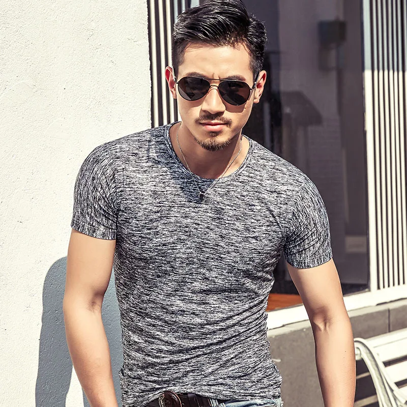 

6 colors Summer V neck Men's T Shirt Fashion Long/Short Sleeve Tops T-shirts Fitness Casual For Male T-shirt M-3XL Free Shipping