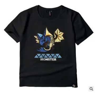 Monster футболка с изображением охотника для мужчин унисекс футболка мультфильм футболка повседневное Топ аниме Camiseta Streatwear короткий рукав ткань топы