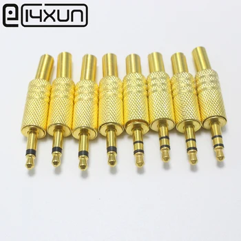 

EClyxun 100Pcs Gold Plated RCA Plug 3.5mm 2/3 Pole Mono/Stereo Audio Jack with Spring 3.5 Dual Track Headphone Adatper Connector