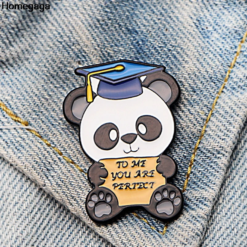 

Homegaga Panda encourage Zinc alloy tie pins badges para shirt bag clothes backpack shoes brooches badges medal decoration D2067